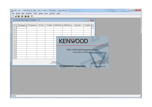 Kenwood KPG-174DM Programming software license for TKR-Dx10E
